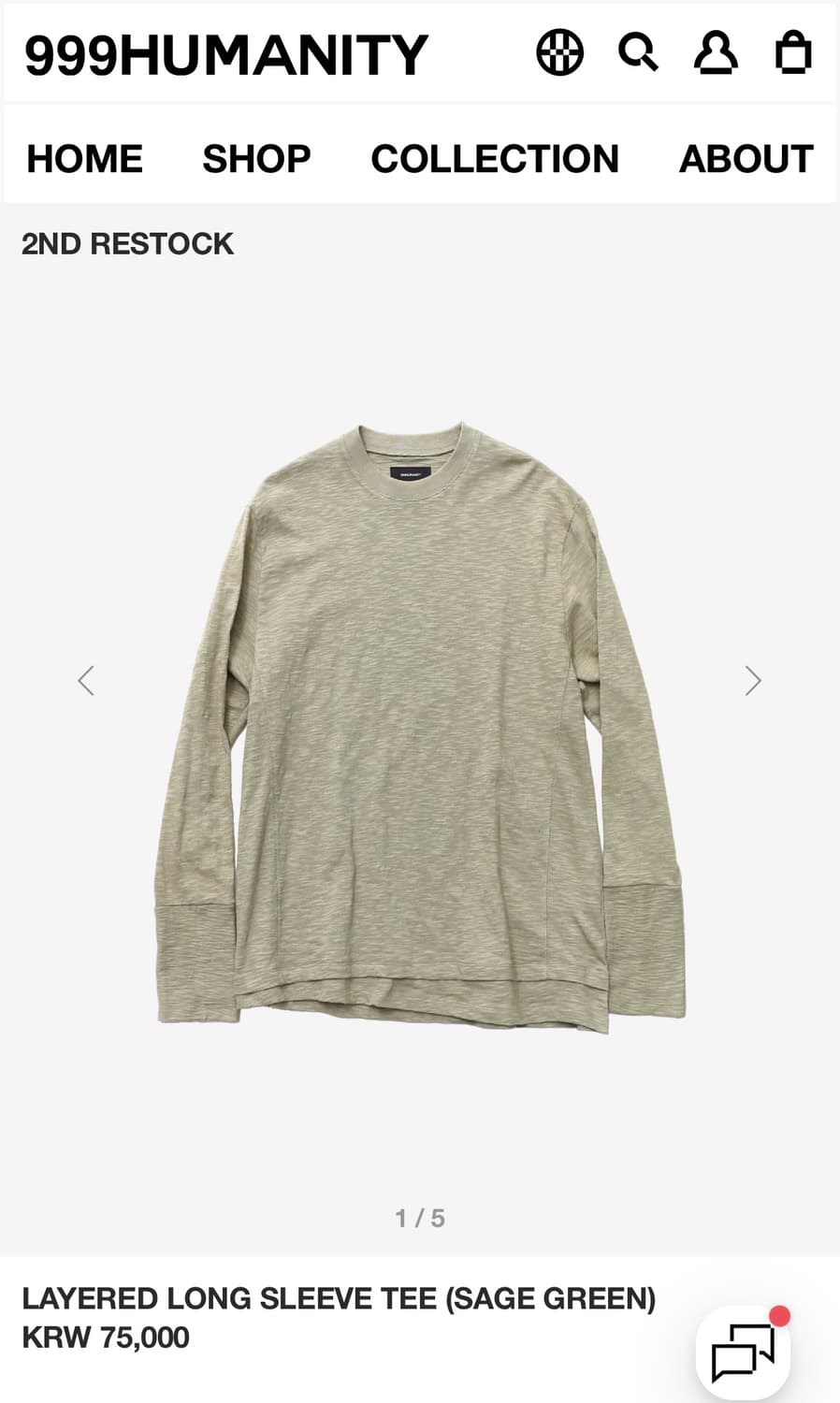 999humanity layered long sleeve tee 상품이미지1