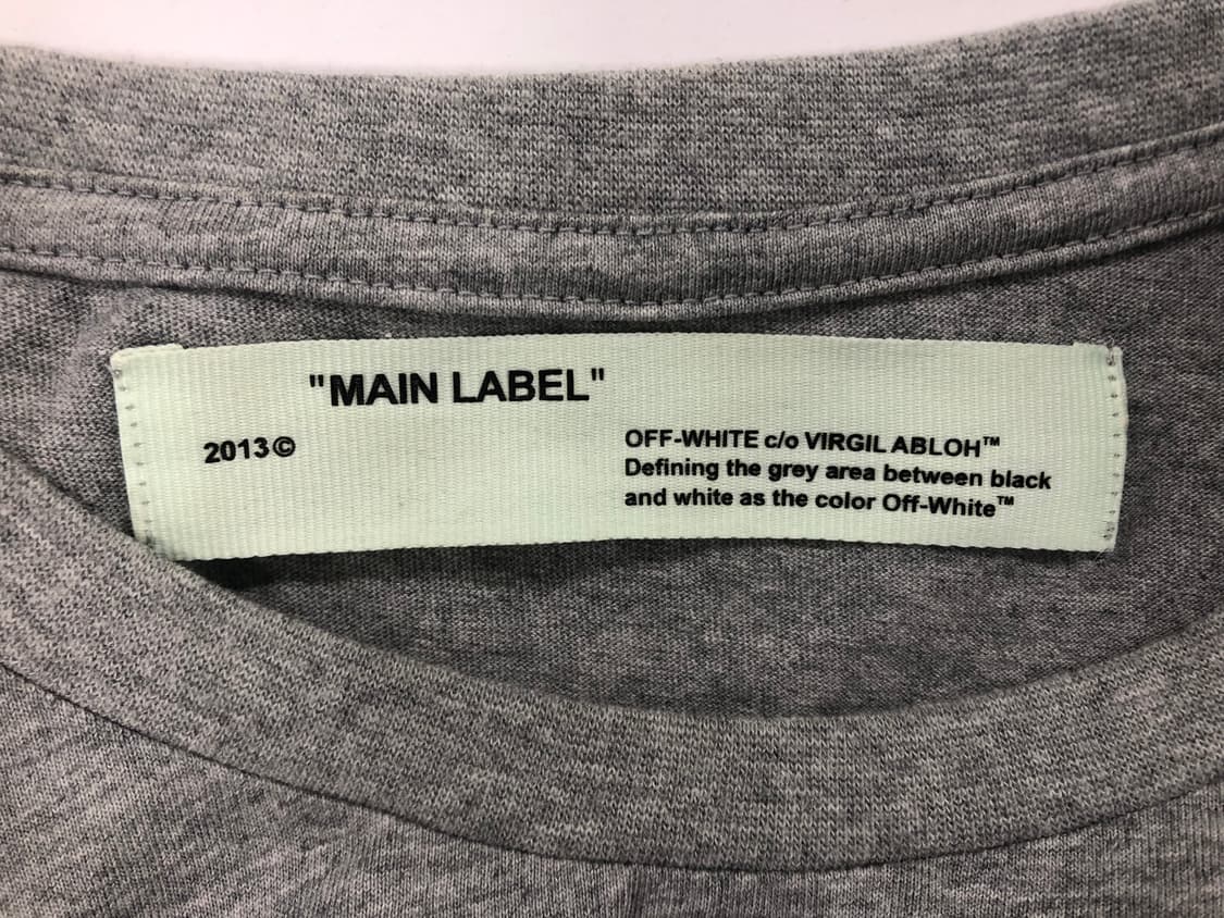 오프화이트 18-19 fw 옐로우 에로우 반팔 티셔츠 그레이 L 상품이미지4