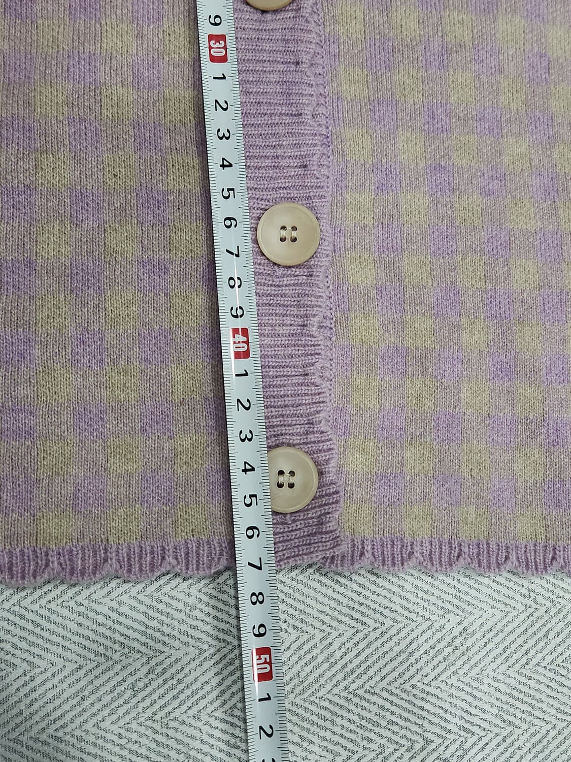 [F] 이슈넘버 세미크롭 울 체크 가디건 여성 프리사이즈 상품이미지8