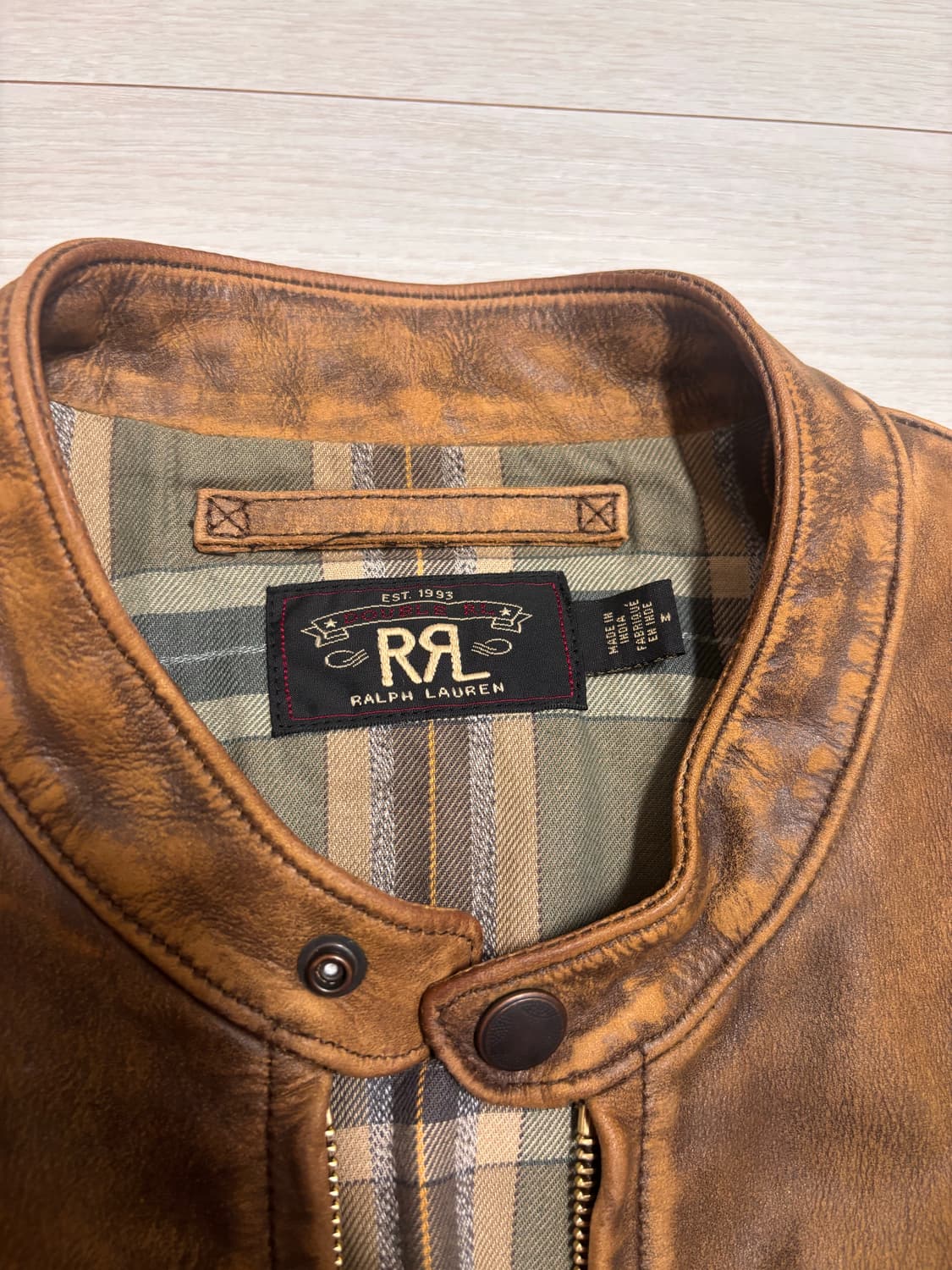(Msize) rrl 모토 가죽 자켓 상품이미지4