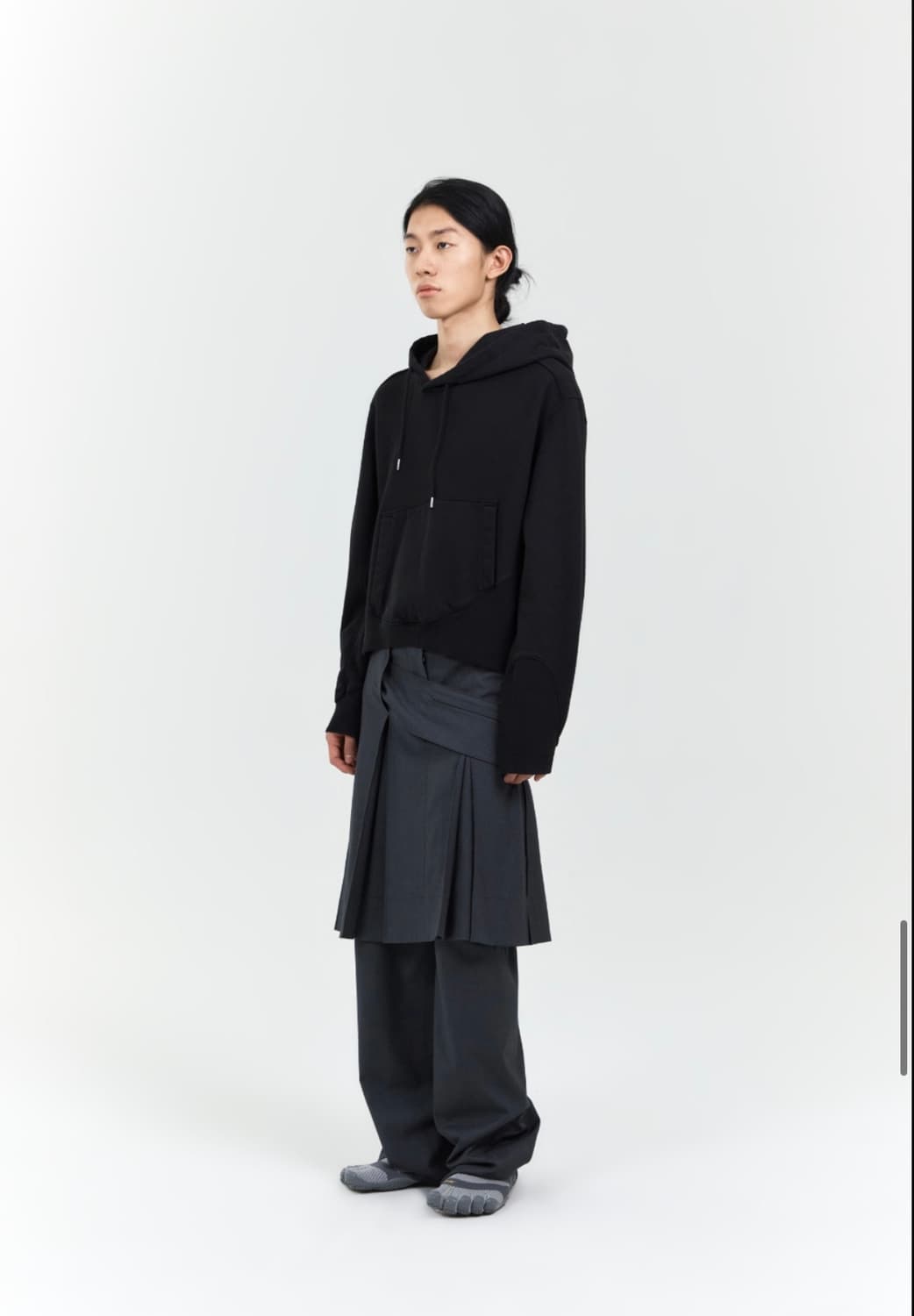EE GARMENT DYED WAVE HOODED BLACK S 상품이미지3