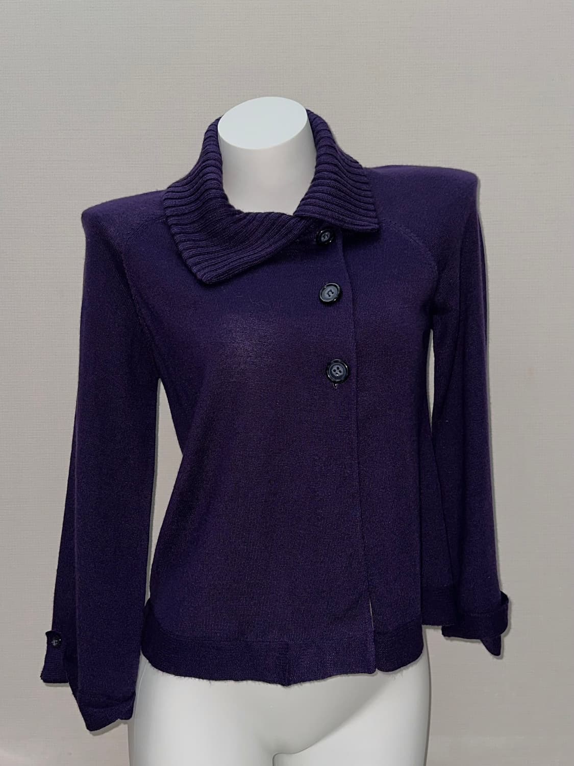 퍼플 비대칭 빈티지 니트 가디건 상품이미지2