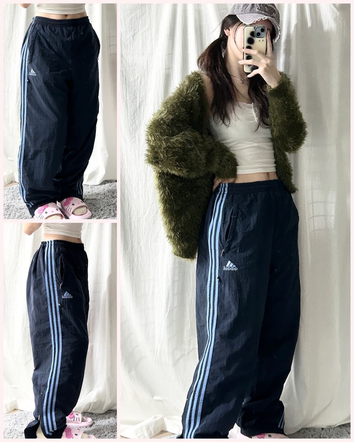 아디다스 네이비 삼선 우븐팬츠 상품이미지1