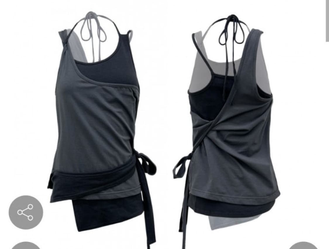 나체 레이어드 슬리브리스 차콜 상품이미지1