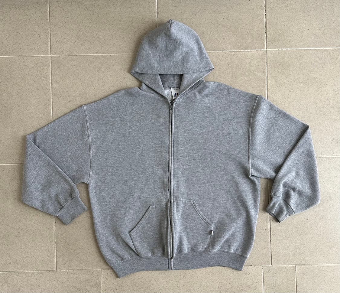 00s 빈티지 러셀 후드집업 그레이 XL 상품이미지1