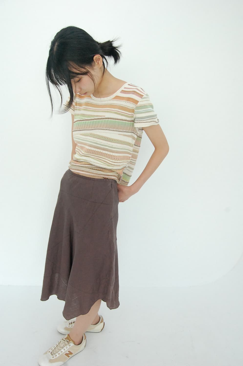 Ketty linen unbalanace skirt 상품이미지6