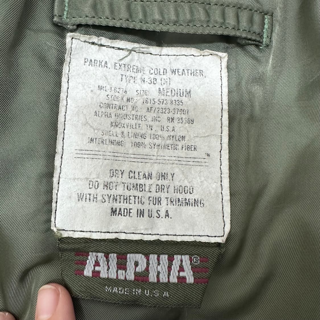 알파인더스트리 밀리터리 N3B 야상 점퍼 M 상품이미지8