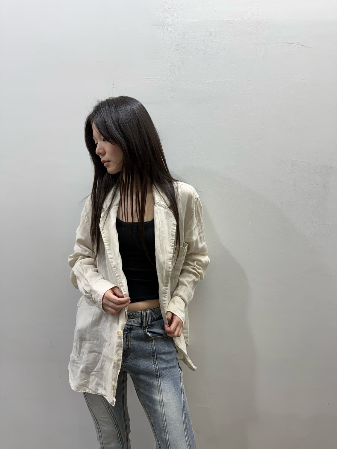 꼼데가르송 간류 리넨 오버핏 블레이저 상품이미지7