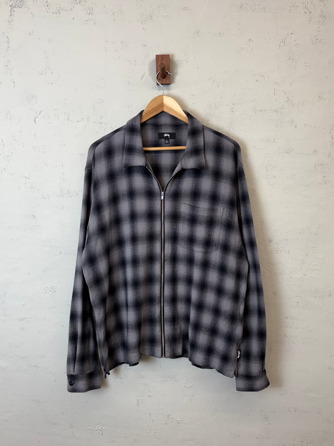 스투시 트위스티드 얀 플레이드 집업 셔츠 자켓 상품이미지1