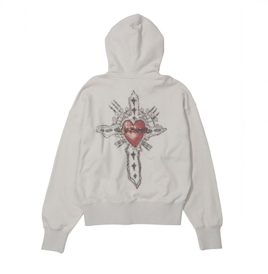 Beaded Saint Hoodie Zip-Up Dirty White 상품이미지1