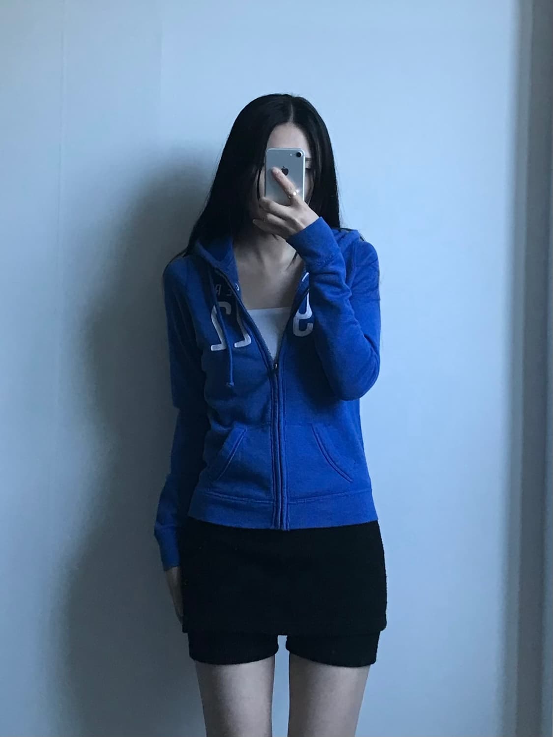 홀리스터 y2k 와투케 블루 딱붙 후드집업 상품이미지1