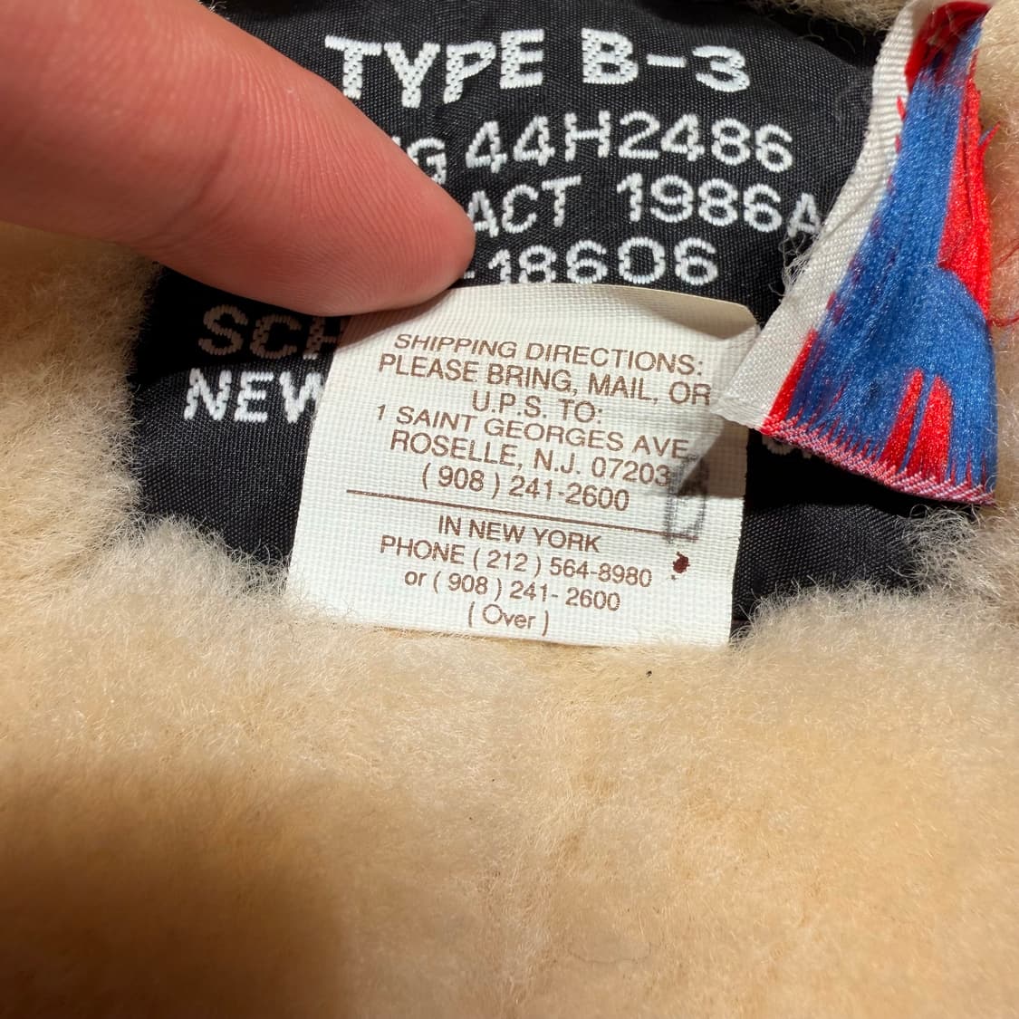 Schott 쇼트 USA type B-3 무스탕 자켓 42 100~105 상품이미지4