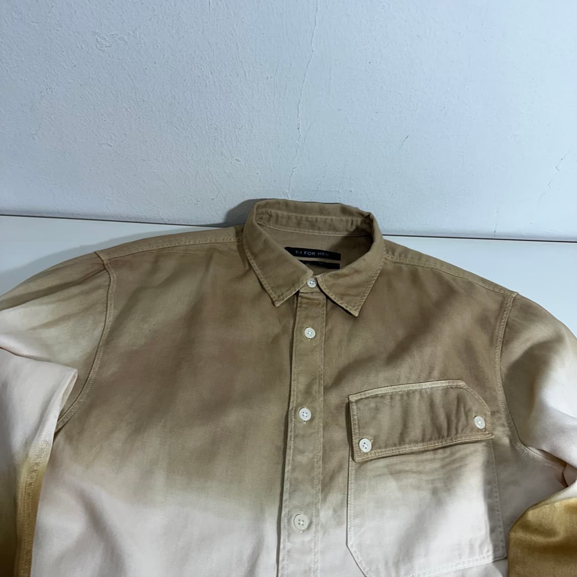 100 티아이포맨 베이지 그라데이션 셔츠 상품이미지3