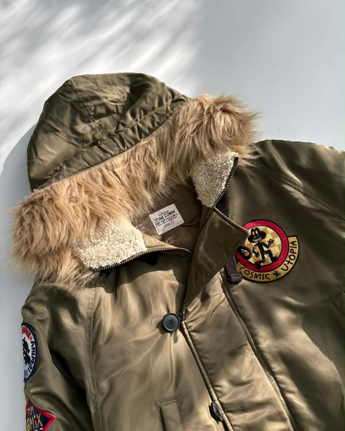 [L] 팀코믹스 패치드 ma-1 퍼 자켓 푸퍼 패딩 상품이미지5
