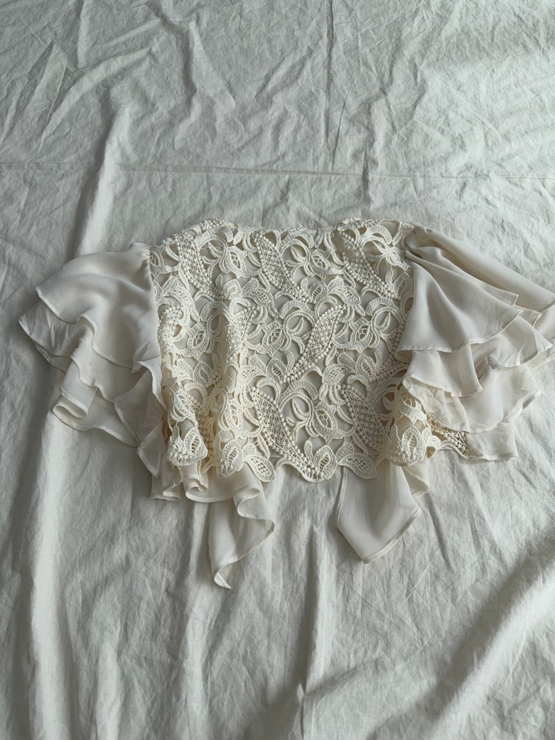 페어리 러블리 쉬폰 크로쉐 크롭 볼레로 상품이미지5