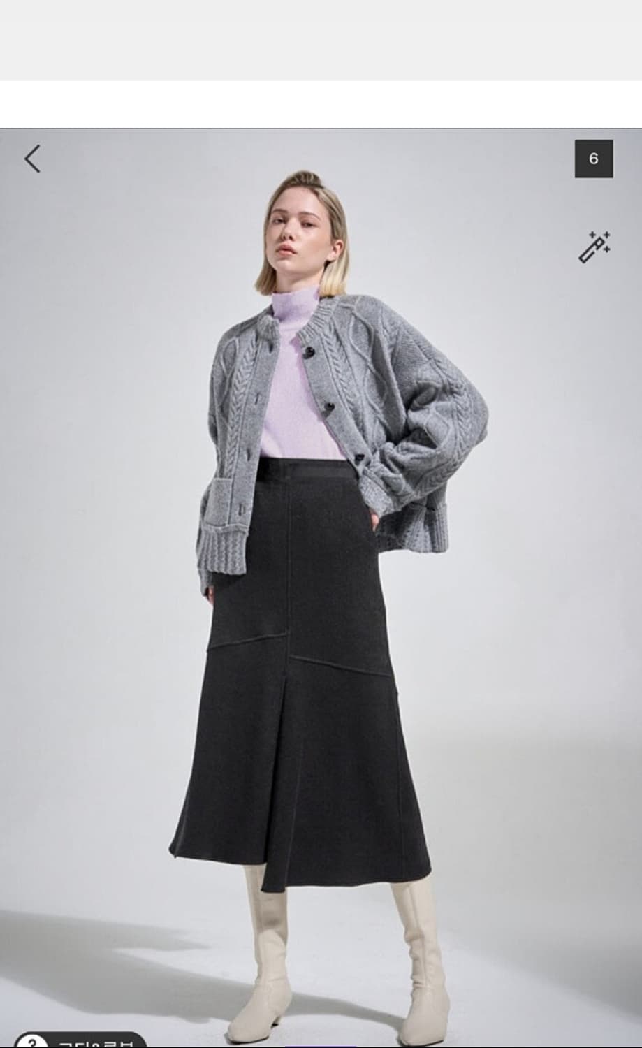 한섬 시스템 23년 언발란스 햄밴딩 스커트  상품이미지2