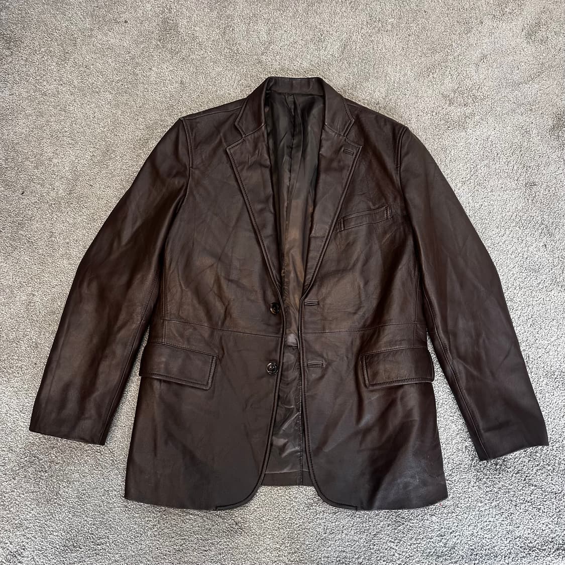 빈티지 브라운 양가죽 싱글 블레이저 자켓M 상품이미지1
