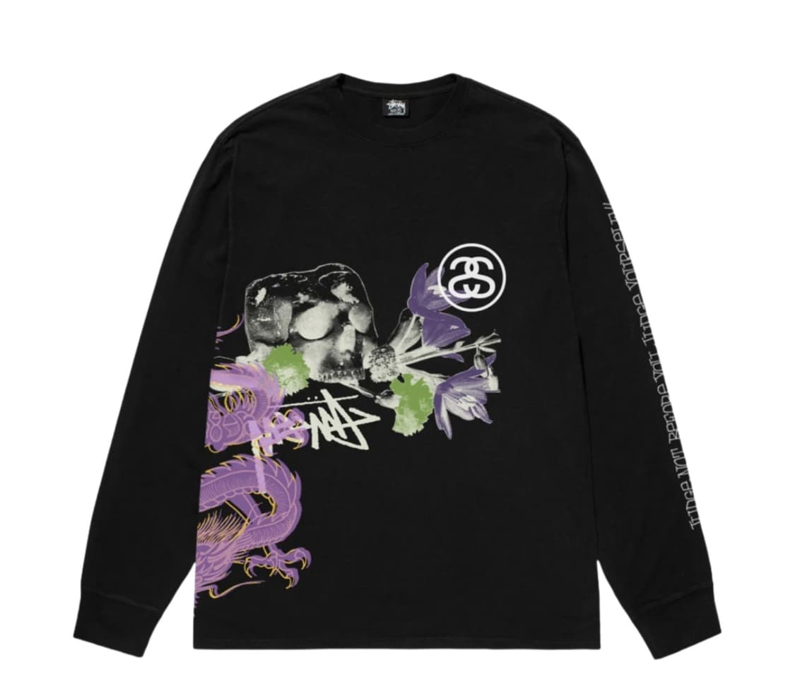 스투시 스트라이크 피그먼트 다이드 롱슬리브 블랙 M 상품이미지1