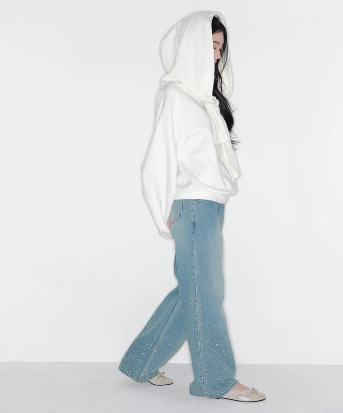 새상품)) 더티스 리본 후드 오프숄더 아이보리 TT6S201IV 상품이미지3