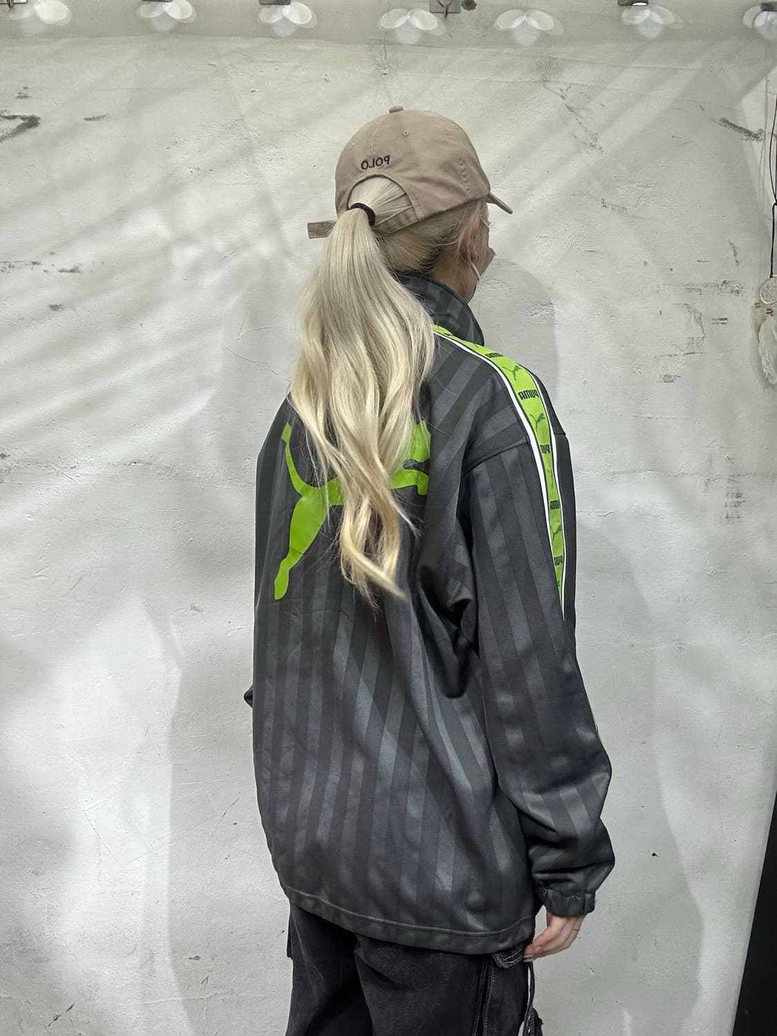 푸마 차콜 그린 빅 로고 사이드 라인 올드스쿨 트랙탑 져지S 상품이미지3