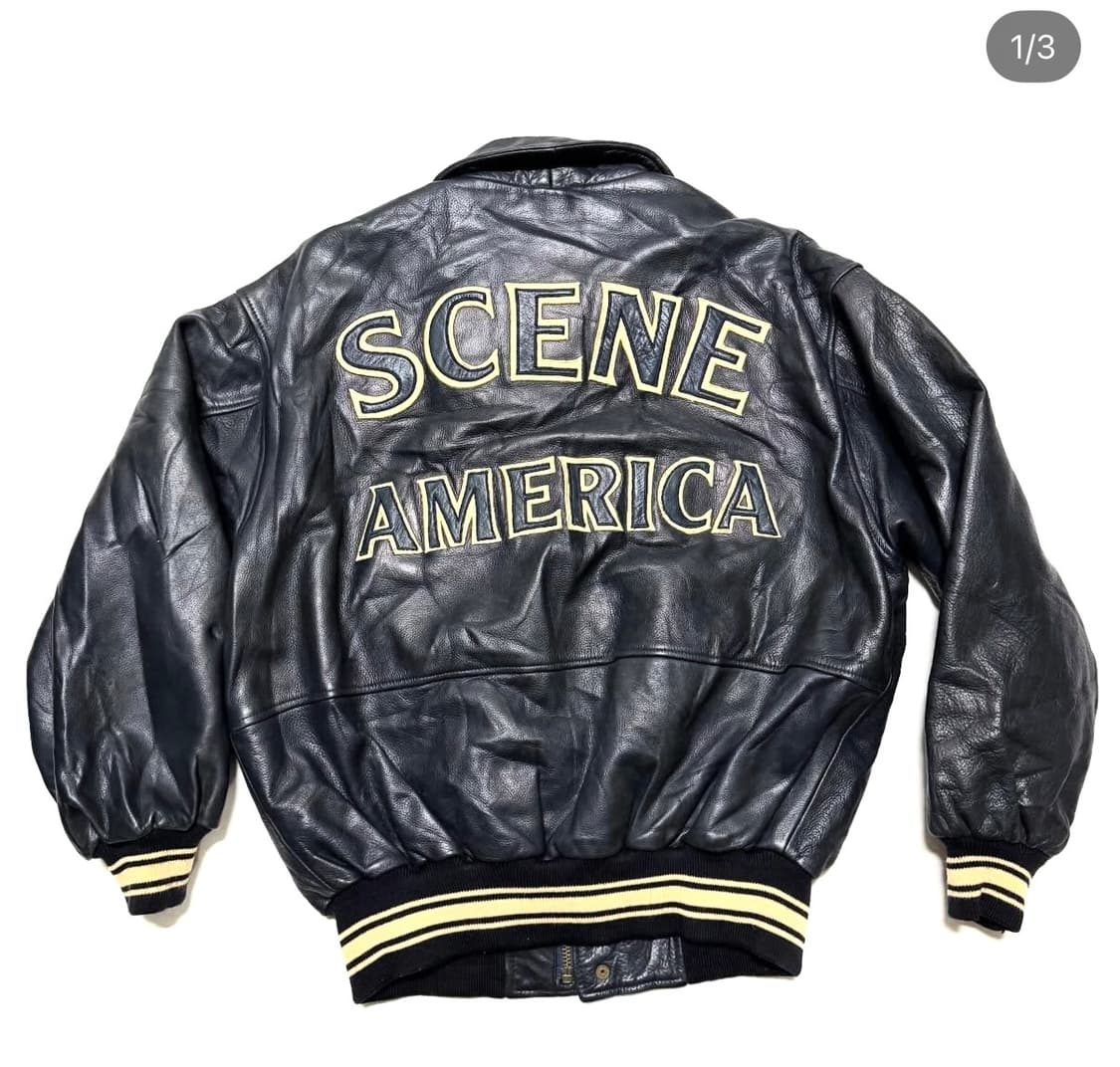 Scene - 레더 베이스볼 자켓 상품이미지2