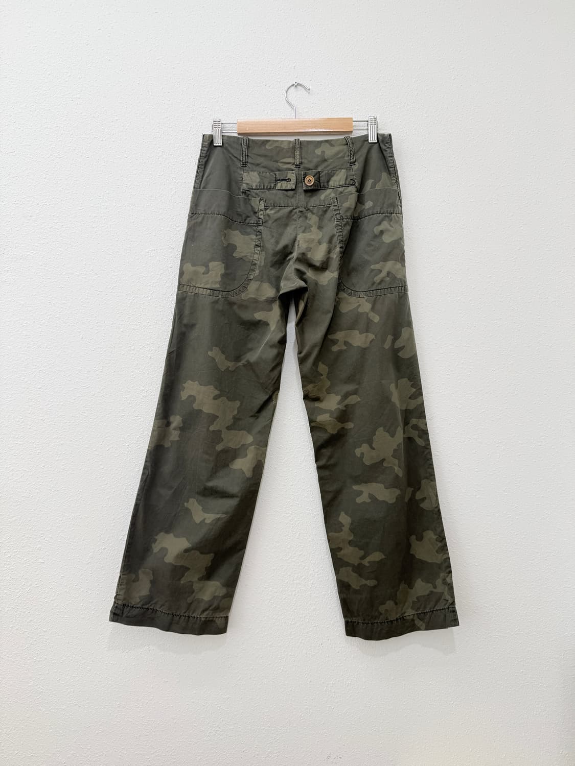 빈티지 homspun 카키 카모플라쥬 와이드 카고 팬츠 상품이미지4