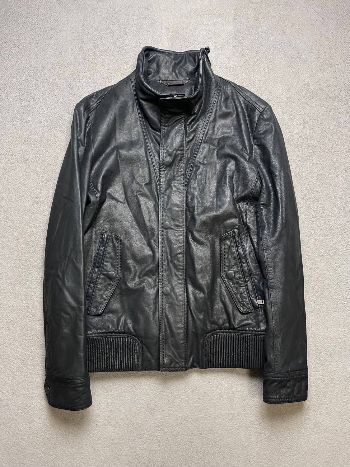 [100] 지오지아 하이넥 레더자켓 - 양가죽자켓 상품이미지1