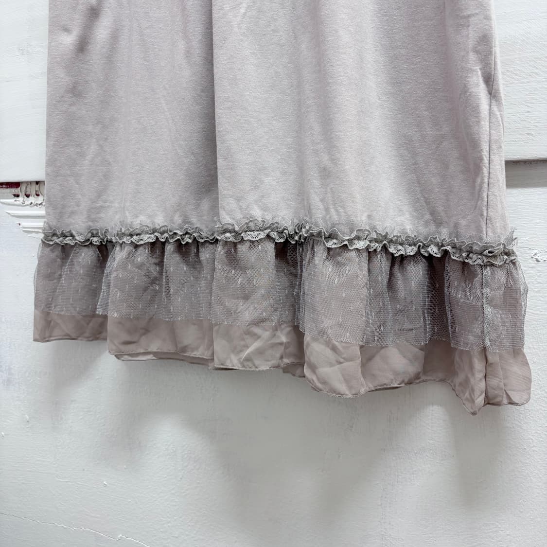 퍼플 그레이 코튼 레이스 캉캉 모리 쉬폰원피스  상품이미지3