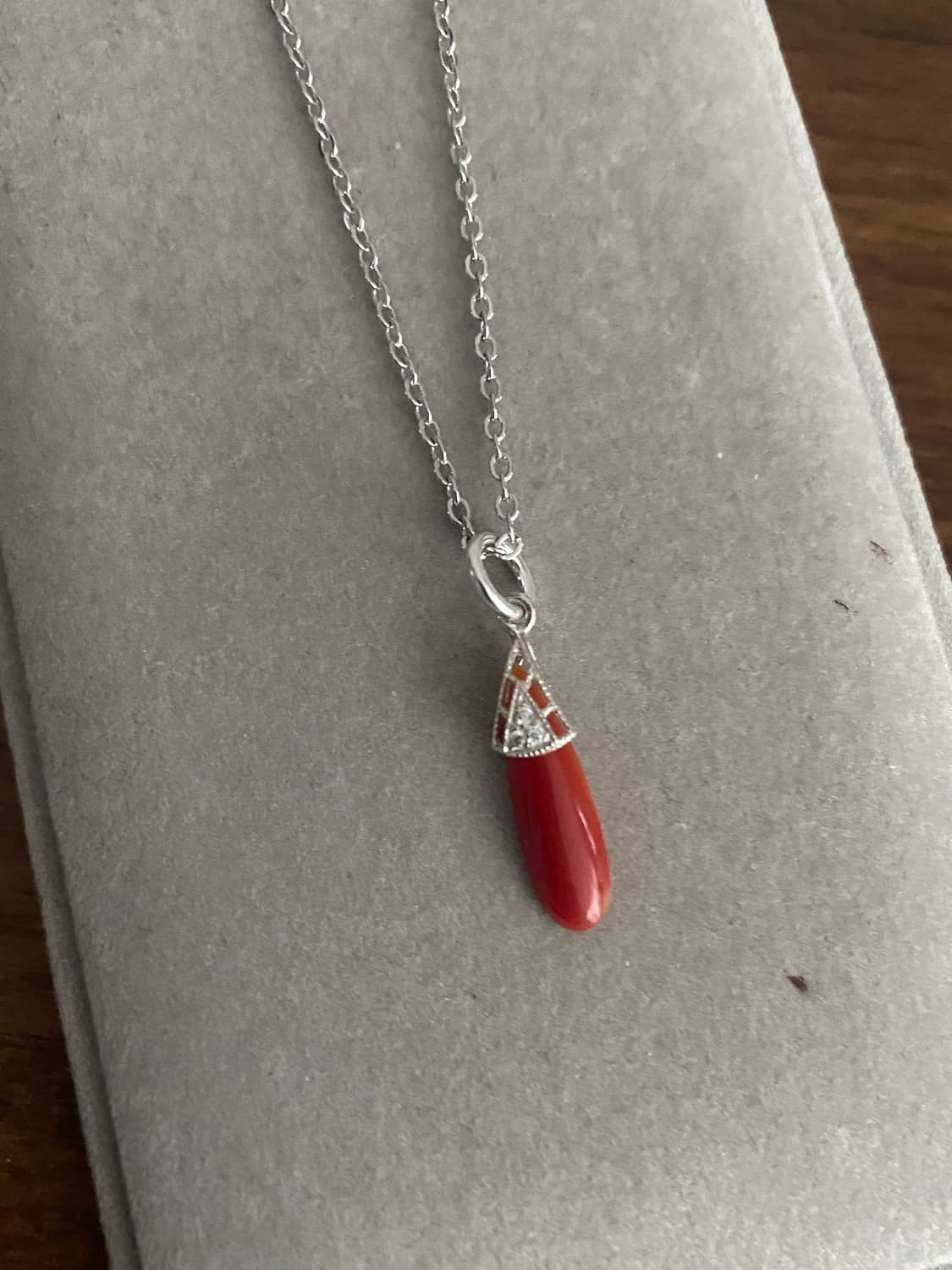 천연 산호 펜던트 실버 목걸이(925) 상품이미지3
