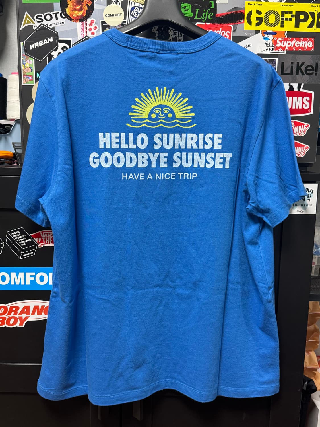 [M] 헬로선라이즈 90s Two Tone Logo Tee_빈티지 블루 상품이미지2