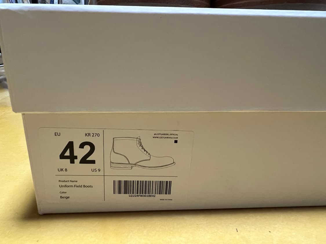 로스트가든 필드부츠 42사이즈 새상품 상품이미지4