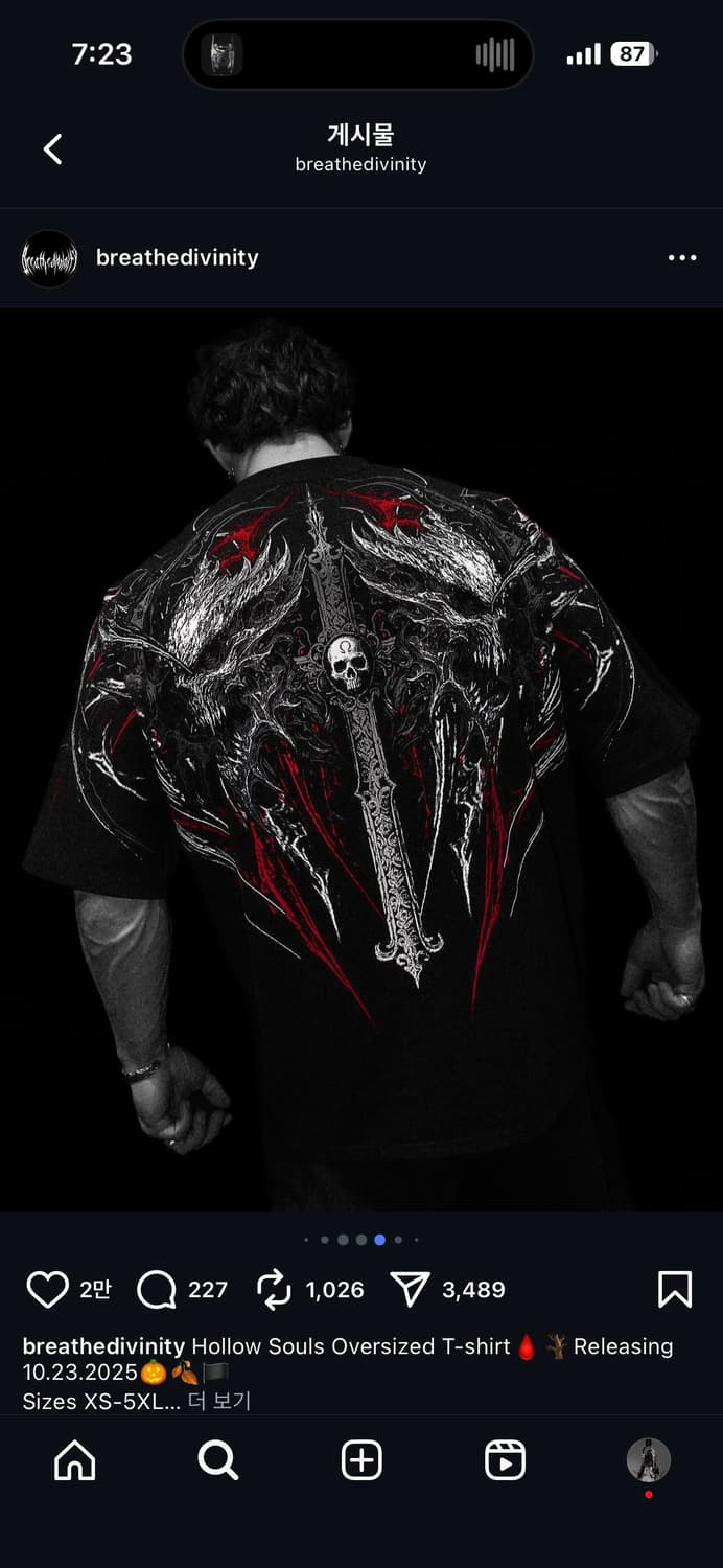 breathedivinity 오버핏 반팔 L 상품이미지2