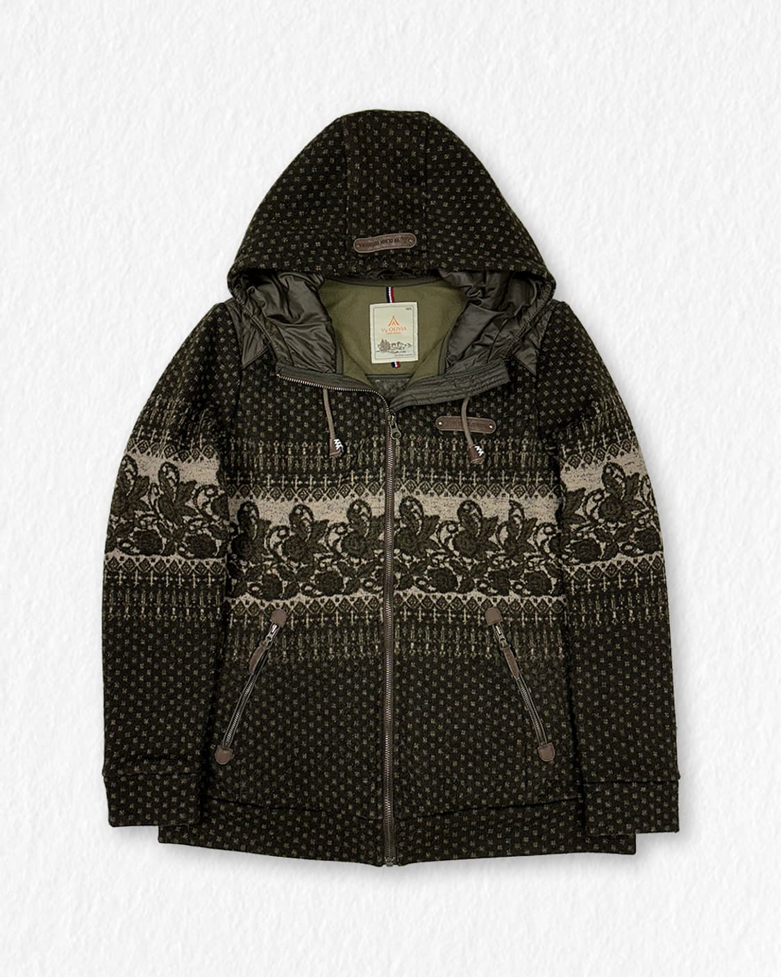 올리비아로렌 빈티지패턴 후드 점퍼 상품이미지1