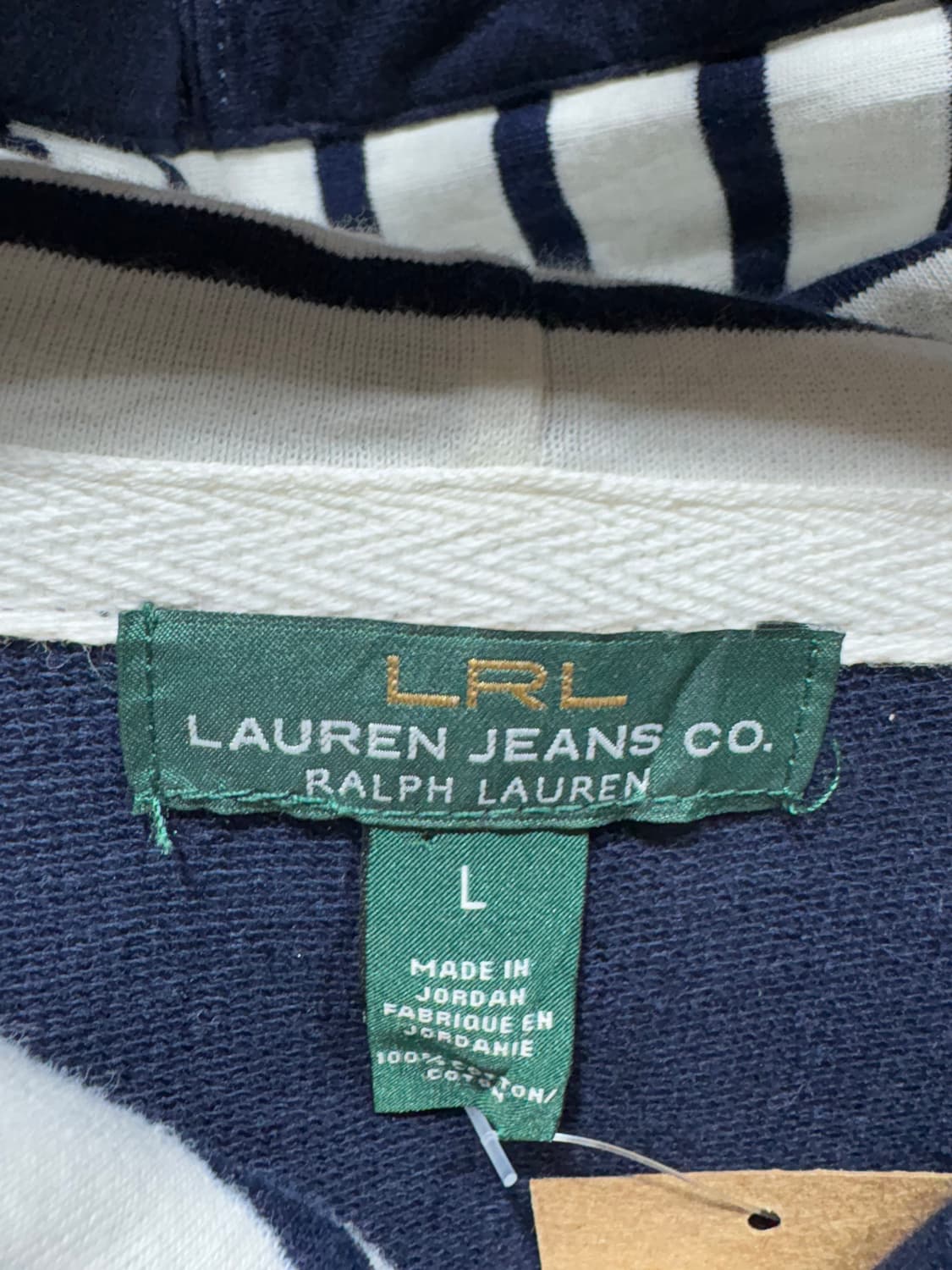 L 폴로랄플로렌 LRL 각인 버튼 스트라이프 후드 자켓 상품이미지5