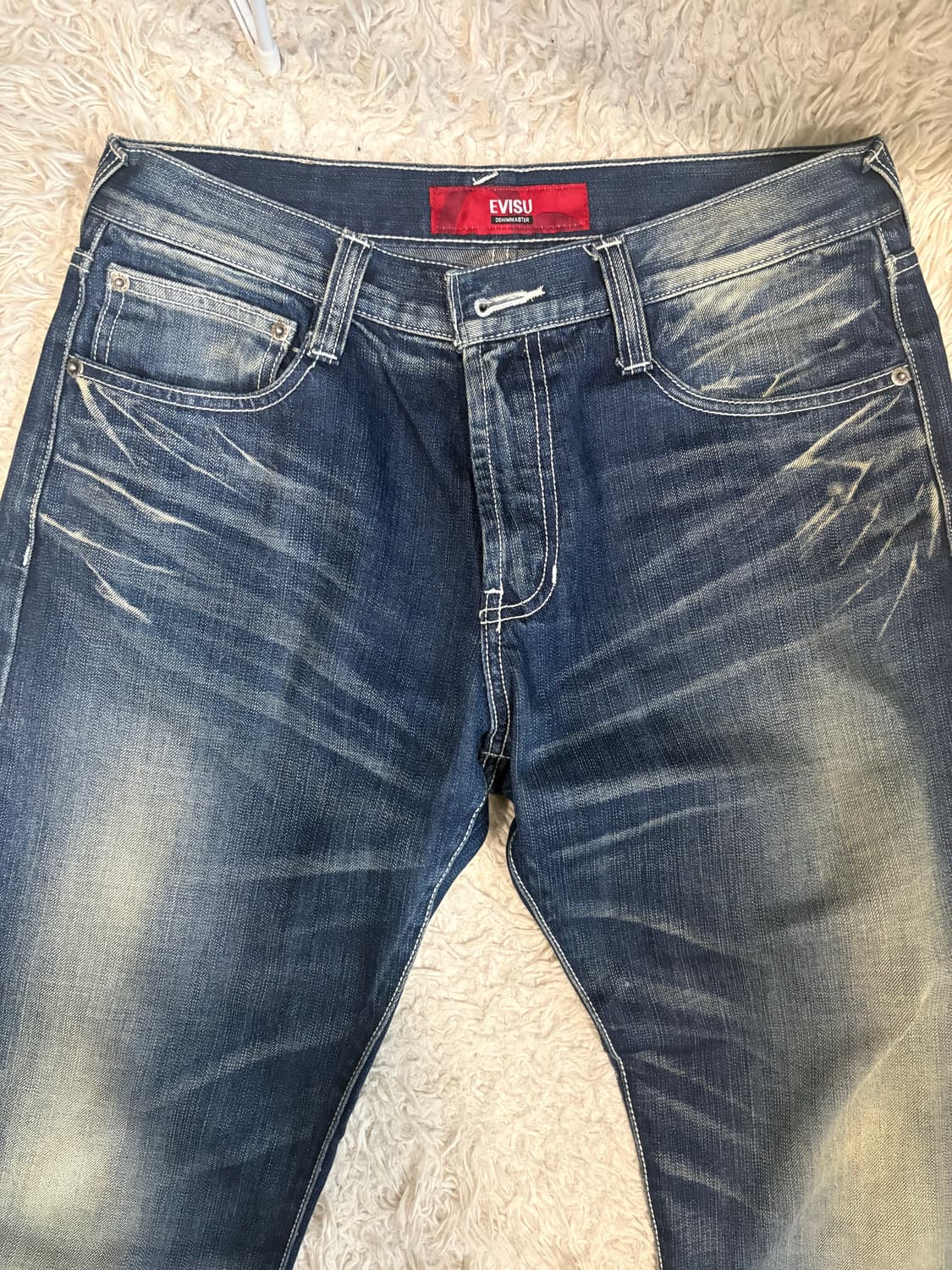 [32] 에비수 은색로고 플레어진 청바지  상품이미지4