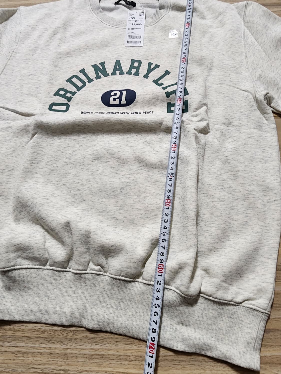 탑텐맨투맨티셔츠라이트그레이105사이즈 상품이미지6