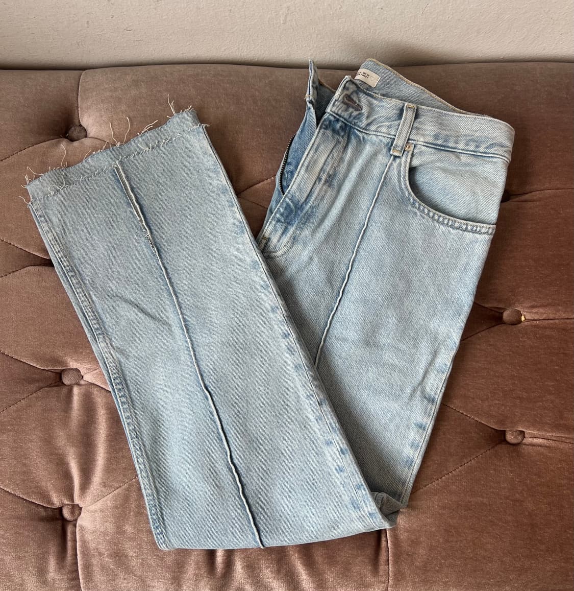 자라 여성 연청블루 일자핏 데님팬츠 상품이미지1