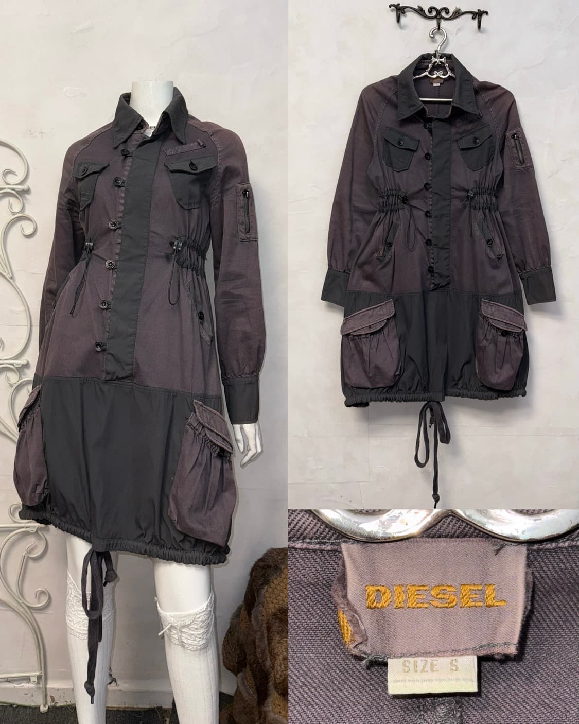 DIESEL purple shirring pocket ops 상품이미지2