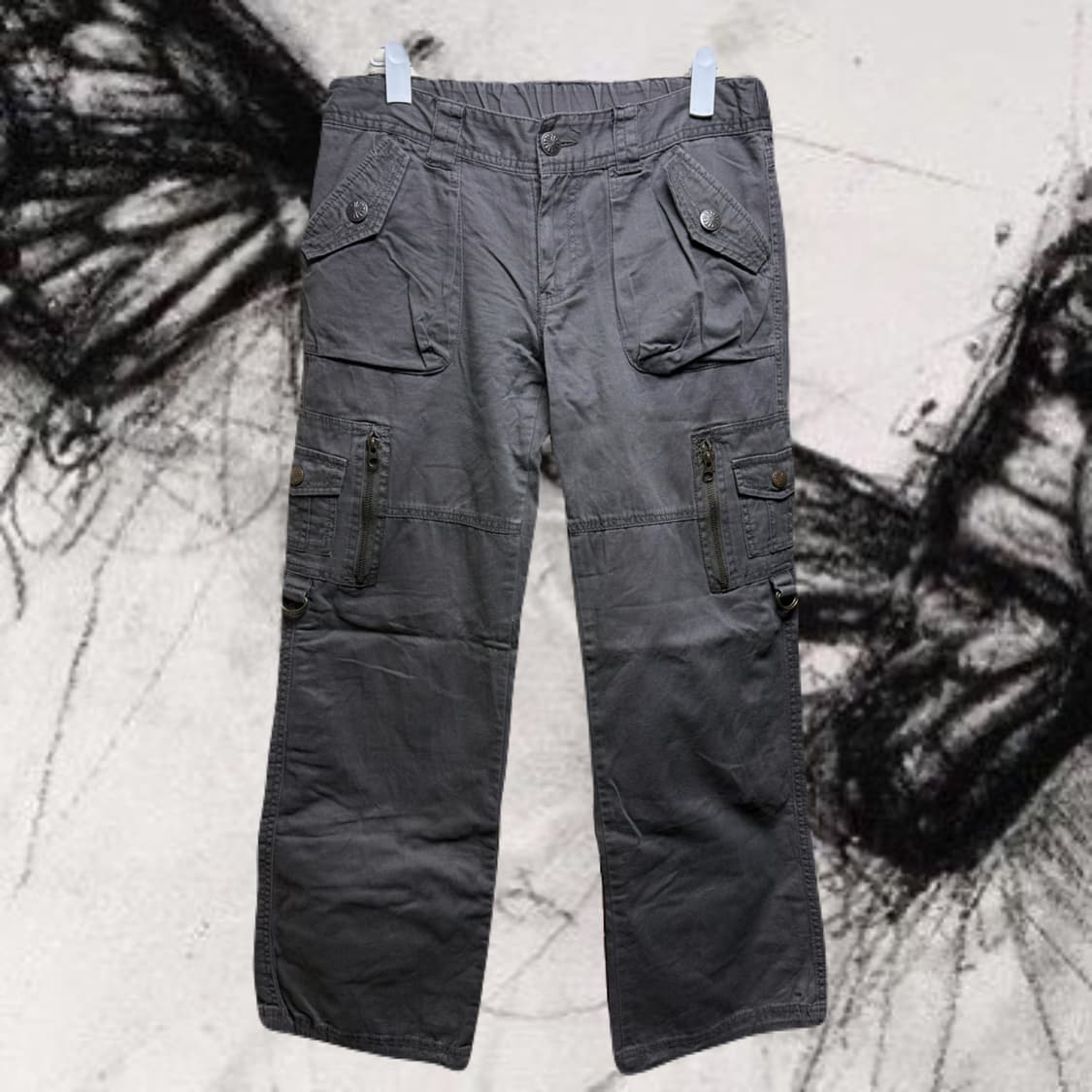 y2k 펑크 차콜색 카고팬츠 상품이미지1
