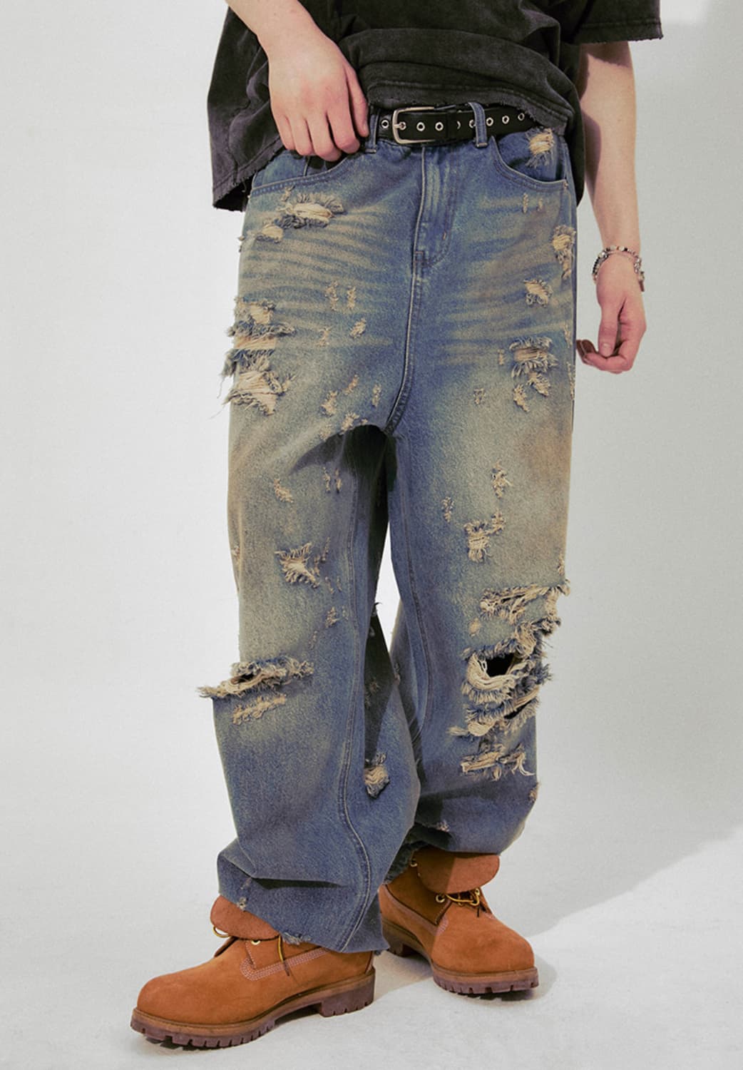 플레이버리즘 데미지 워싱 청바지 XL 상품이미지2