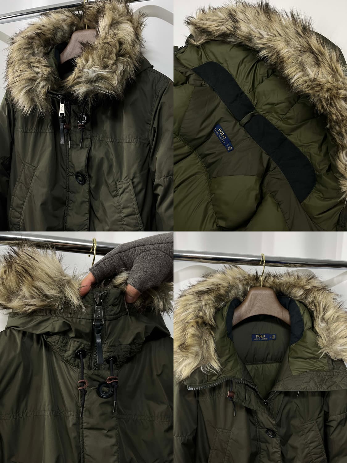 폴로 랄프로렌 올리브 유틸리티 쿠키패치 다운파카 자켓 상품이미지4