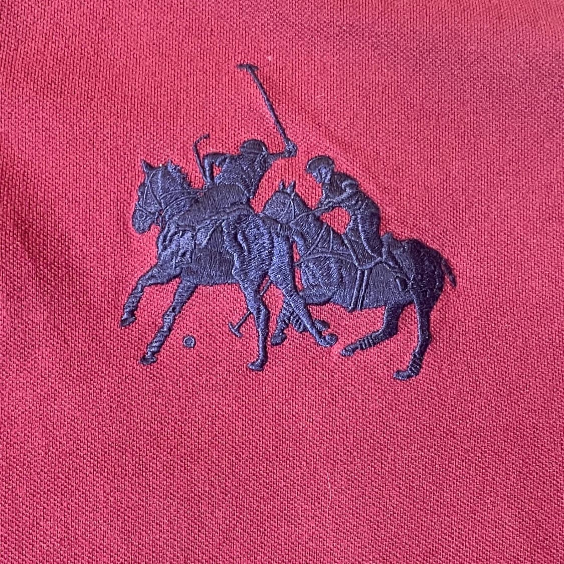 폴로 랄프로렌 버건디 듀얼 매치 빅포니 롱슬리브 카라 티셔츠 상품이미지3