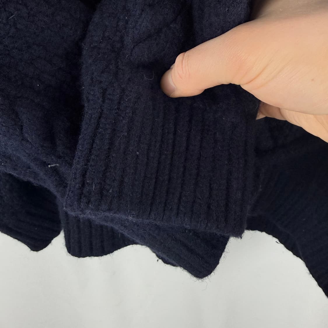 (F) 스튜디오톰보이 우먼스 크롭 케이블 울 니트 네이비 상품이미지3