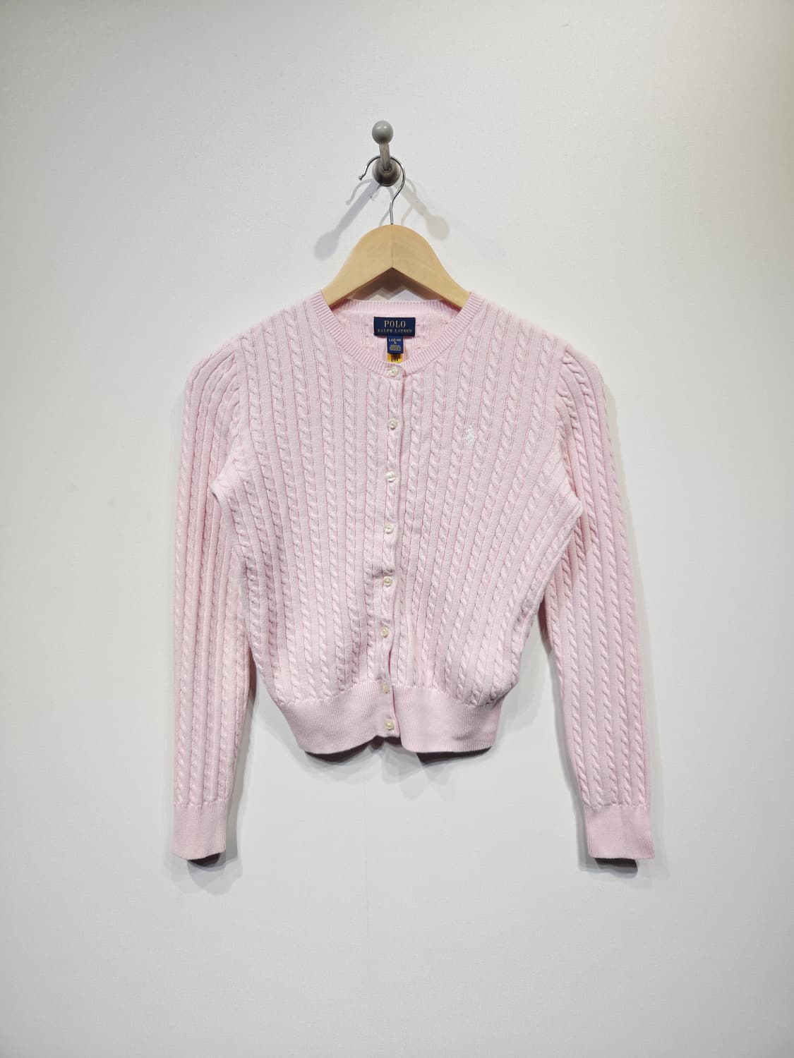 폴로 랄프로렌 걸즈 꽈배기 가디건 핑크 상품이미지2