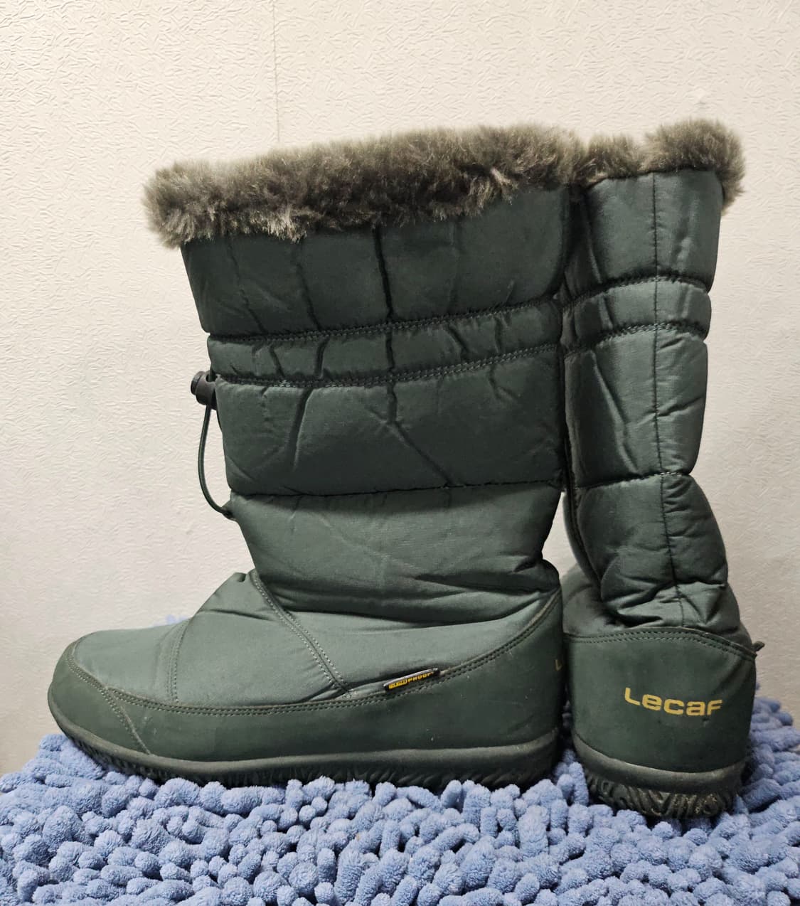 LECAF 여성 패딩 부츠 그린 퍼 장식  250 상품이미지1