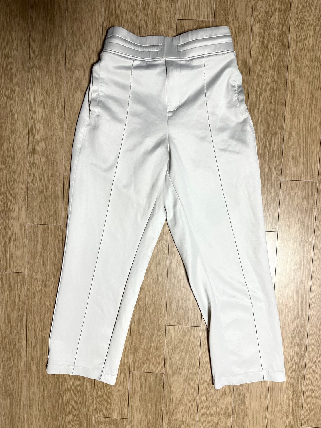 Raffinato Etoile 화이트 핀턱트레이닝팬츠 50사이즈,새틴밴딩 상품이미지4