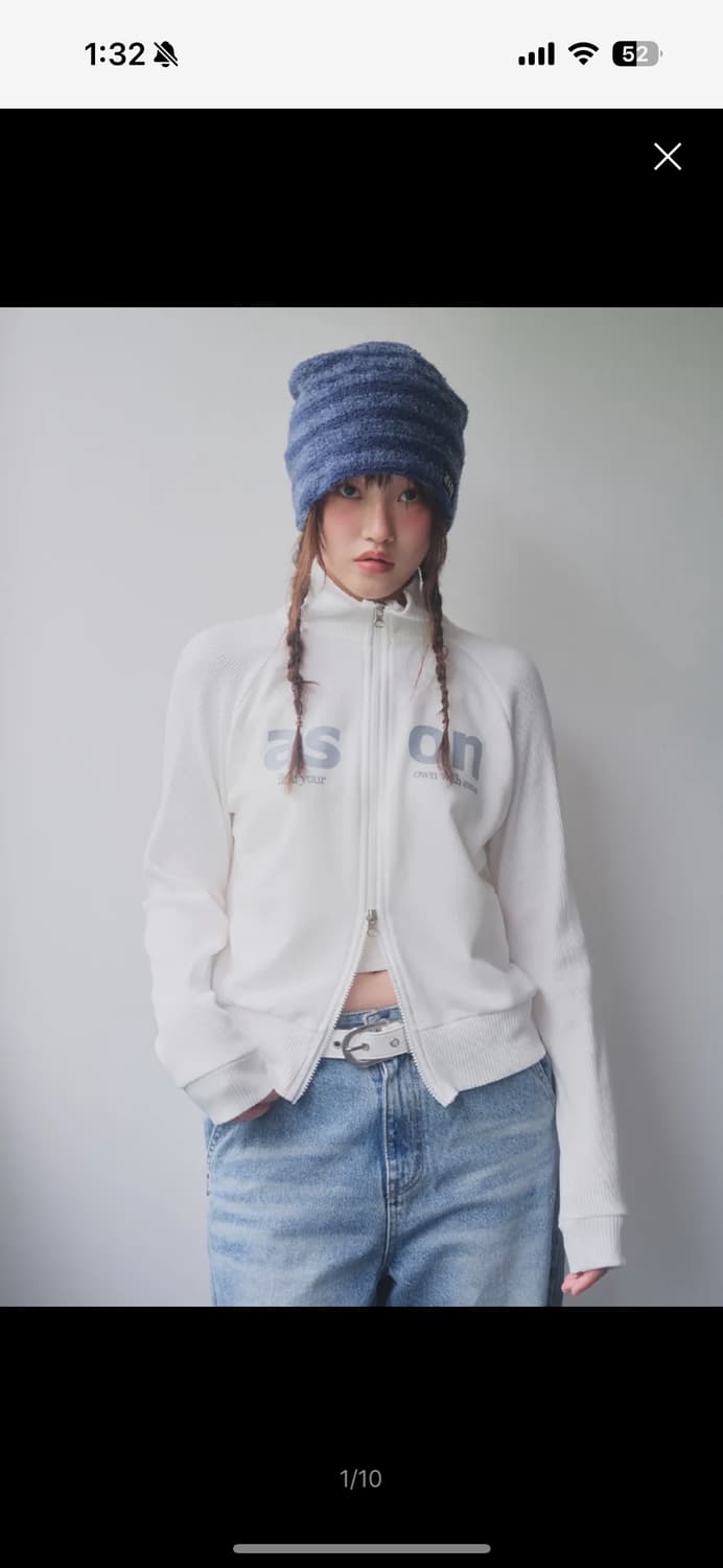 애즈온 솔트 집 업 화이트 상품이미지1