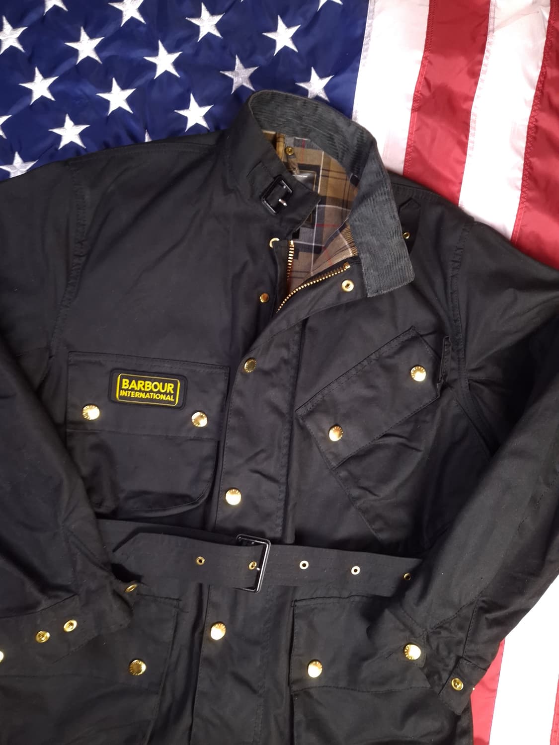 새제품 오리지날 Barbour 바버 블랙 인터내셔널 A7 왁스 자켓 상품이미지2