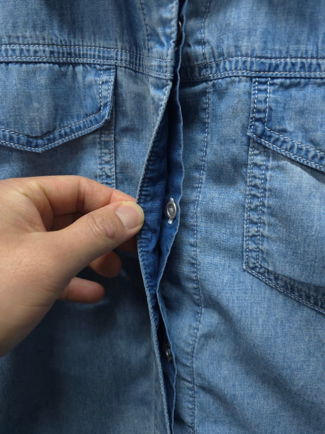 캘빈클라인 진 여성용 샴브레이 연청 셔츠(55~55반) 상품이미지5