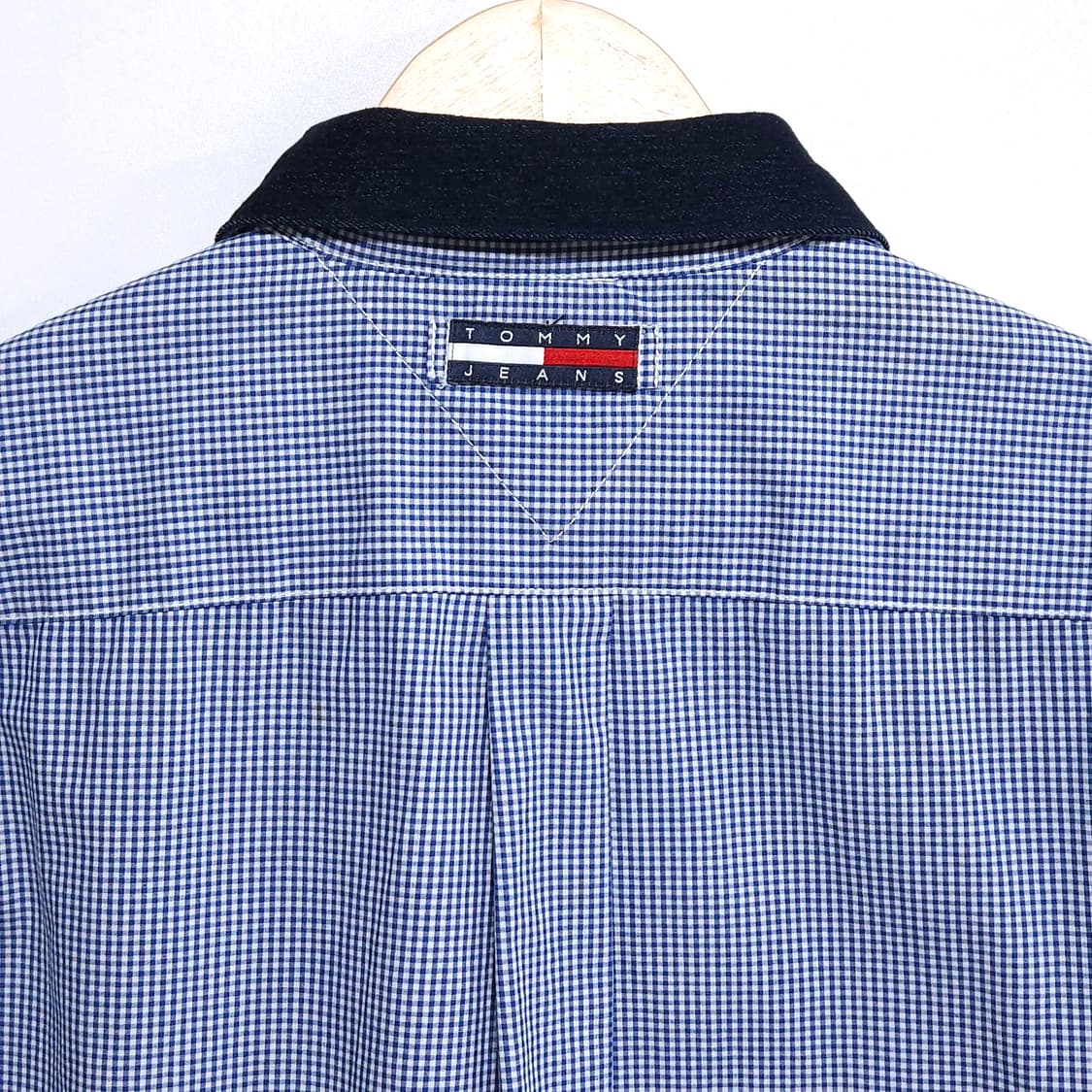 105~110)TOMMY 타미 데님카라 체크 반팔 셔츠 상품이미지7